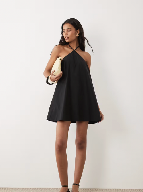 Aurrela | Poplin Halter Neck Swing Mini Sundress