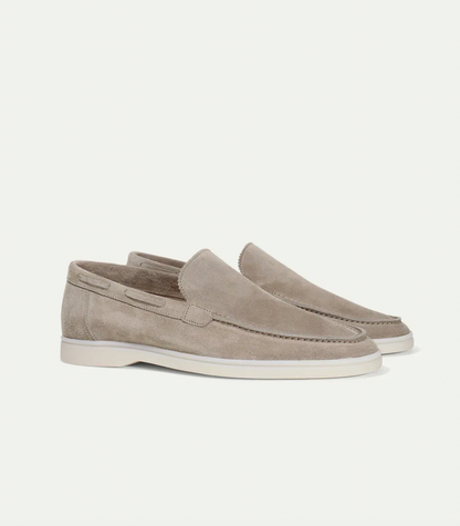 AURRELA | Light Grey Suede Loafers