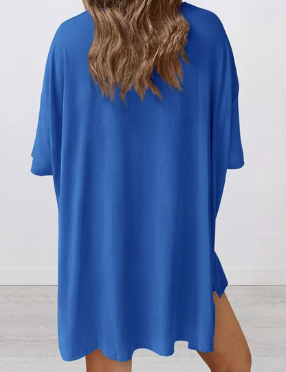 AURRELA | Women's 2-Piece Lounge Set | Oversized Shirt & Biker Shorts