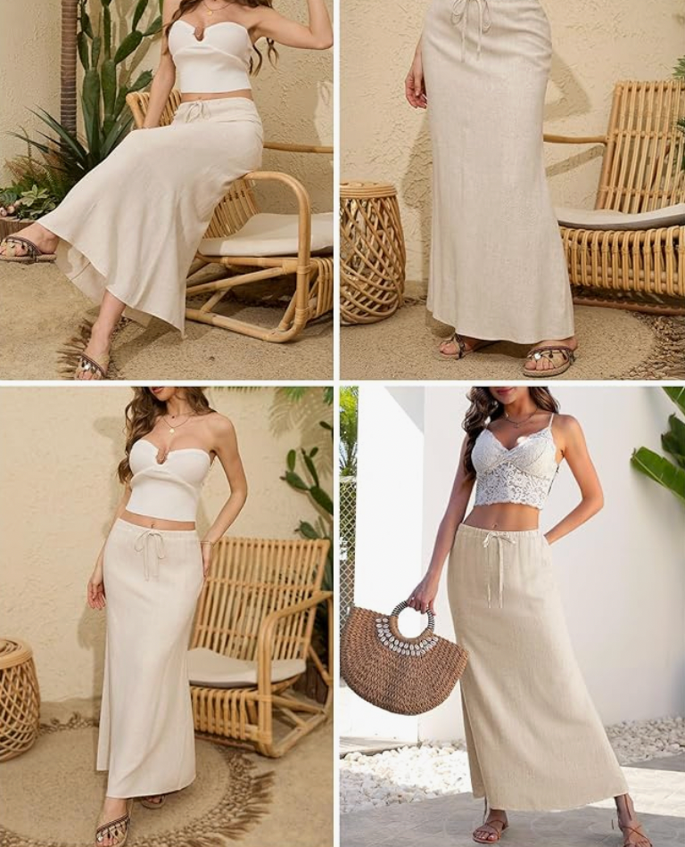 Aurrela | Maxi Skirt with Wide Skirt and Slit