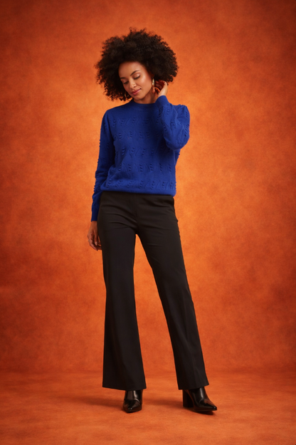 Made In Italy Gebreide Trui Met Bolletjesstructuur | Cobalt