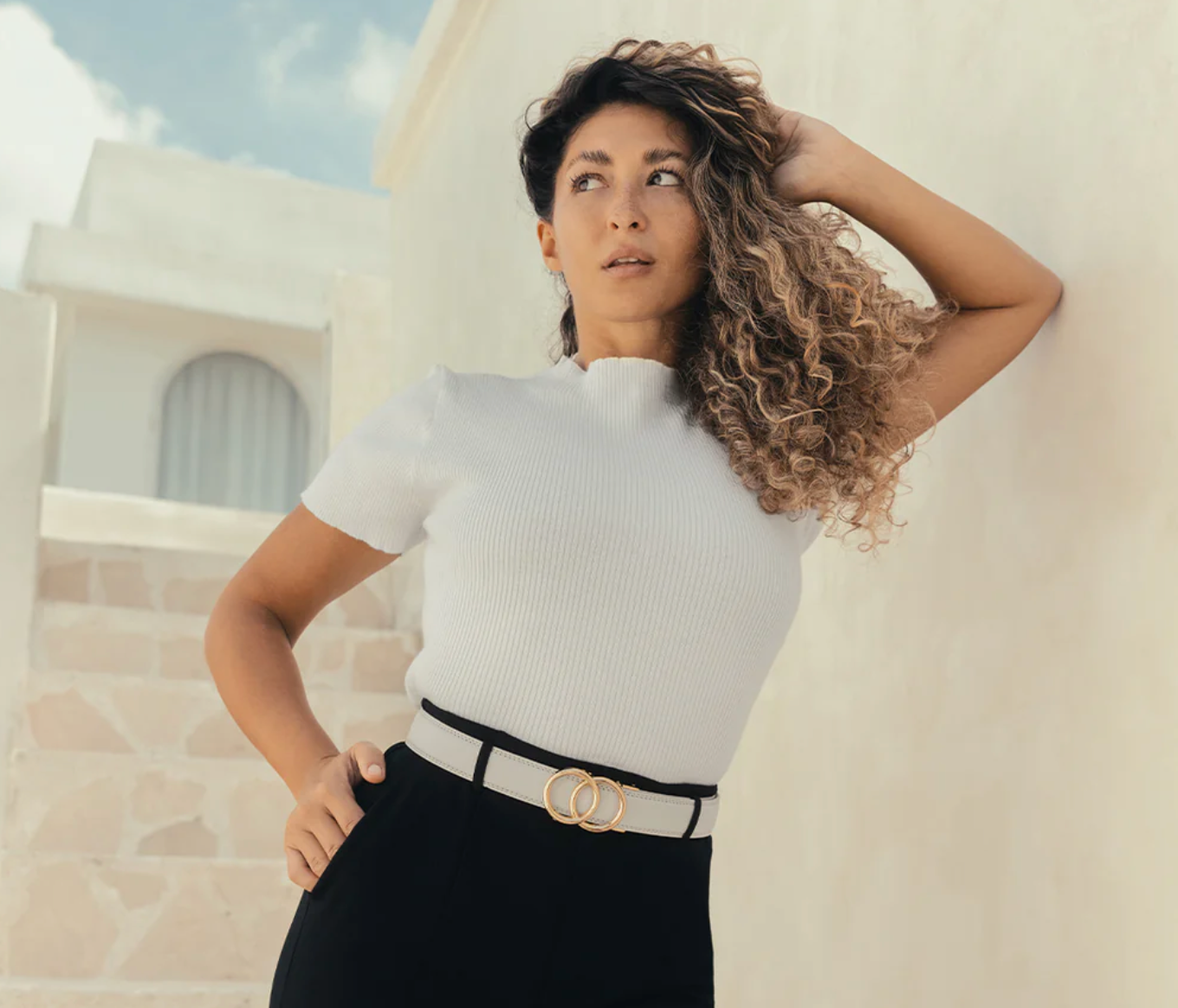 Modern Belt | Gold Buckle